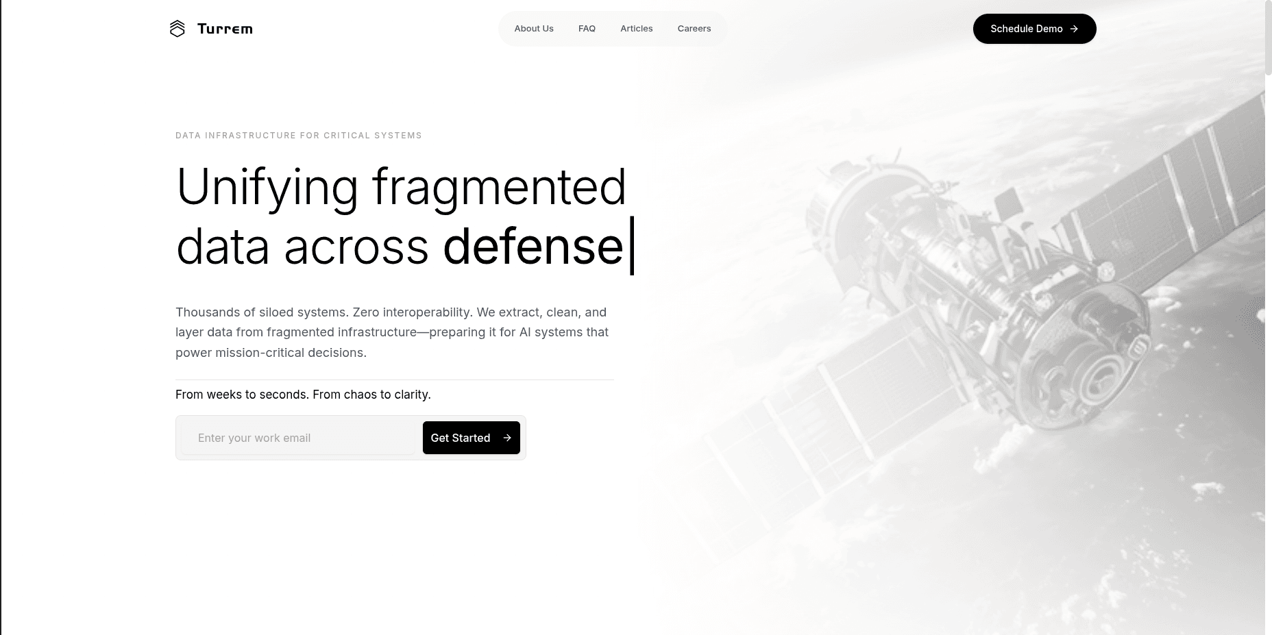 Turrem — data-infrastructure marketing site hero